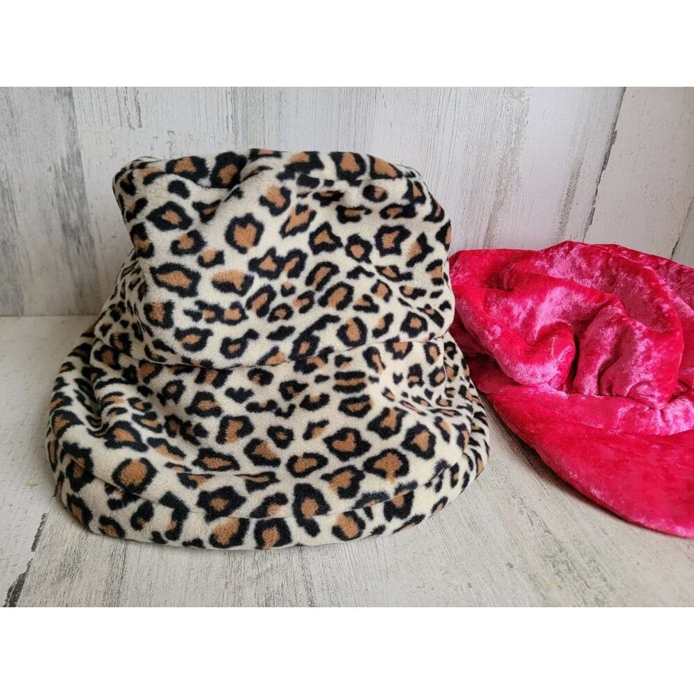 Plush cheetah hat costume Halloween set‎ bop pop pink accessory